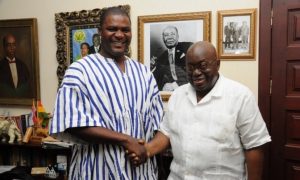 Nana Addo in a shot with the NPP's Odododiodio parliamentary candidate for 2016 Nii Lante Bannerman.