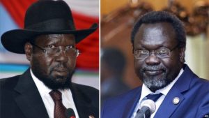President Salva Kiir (l) did not sign the deal, despite a deadline and the threat of sanctions.
