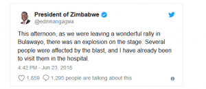  President of Zimbabwe Tweet